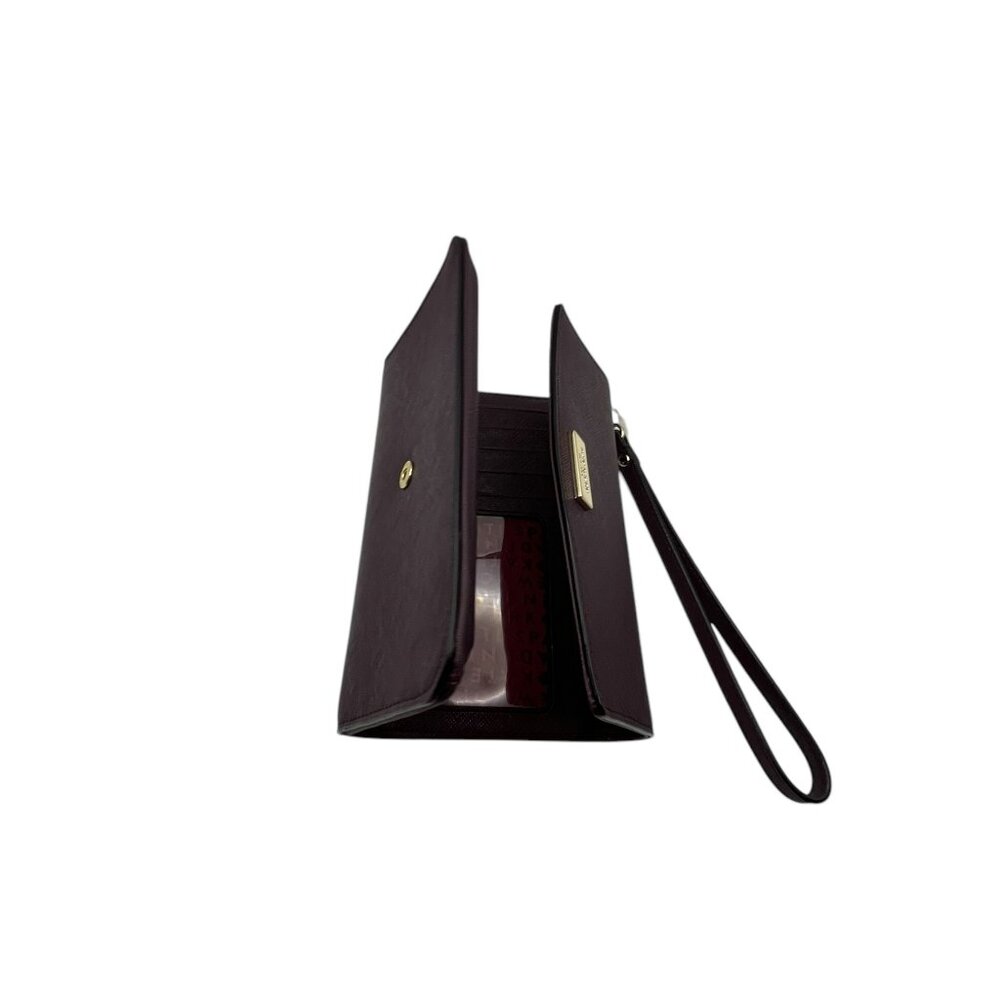 Kate Spade Saffiano Burgundy Leather Women's Phone Case Wallet Wristlet 6" - Picture 7 of 13